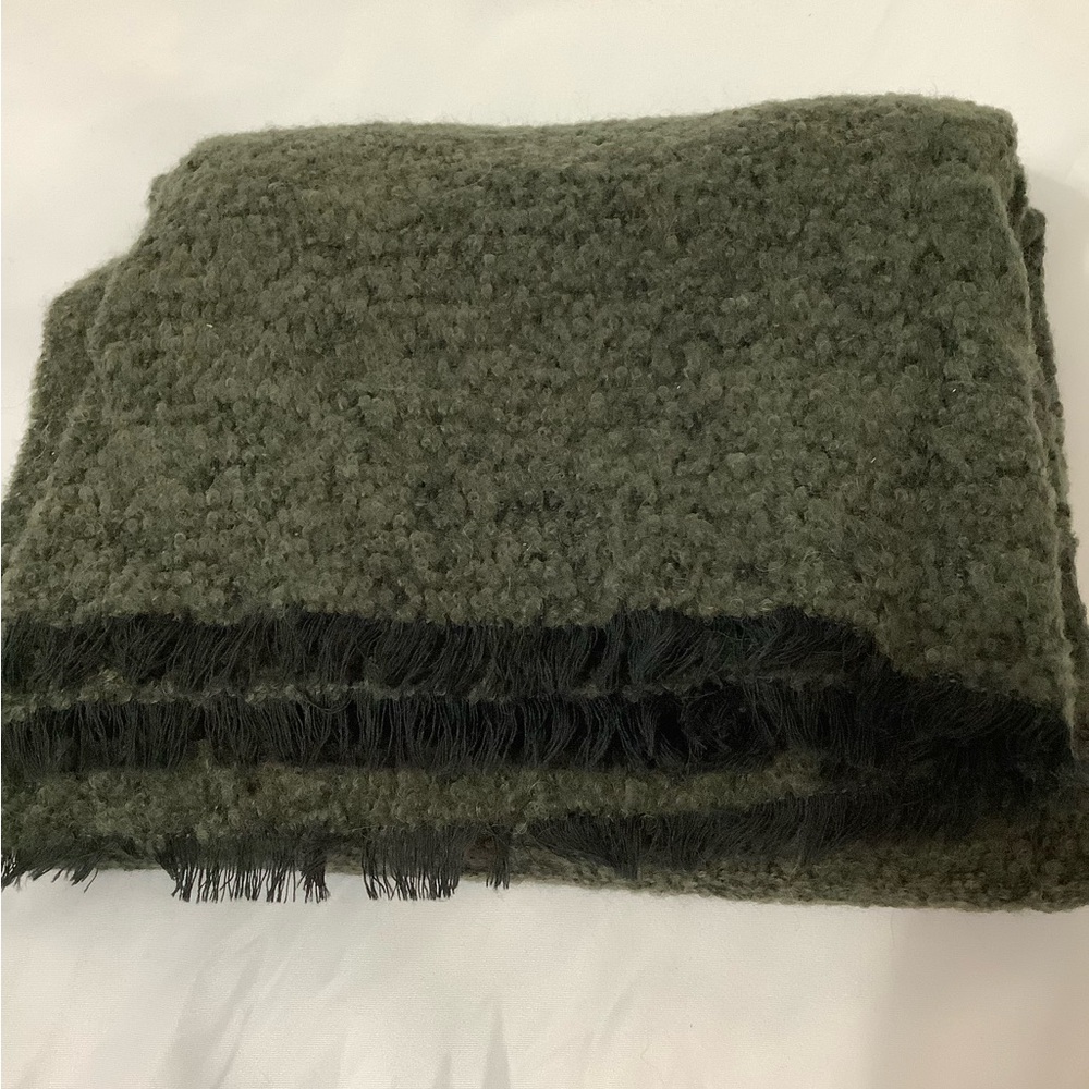 Eileen Fisher Green Alpaca Blend Scarf (C023) - Picture 7 of 7